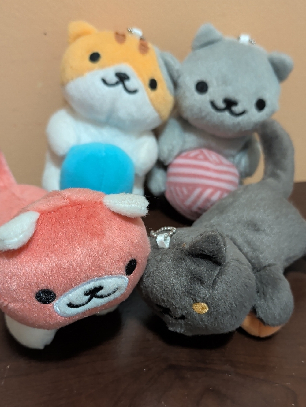 Neko Astume: Set Of 4 Plush Keychain Cats